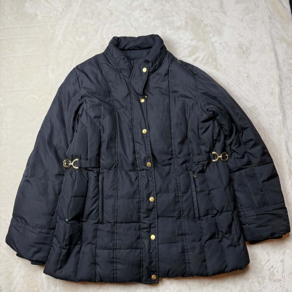 Y2K Fashion Bug Puffer Jacket Size XL Black Down Quilted Coat